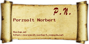Porzsolt Norbert névjegykártya